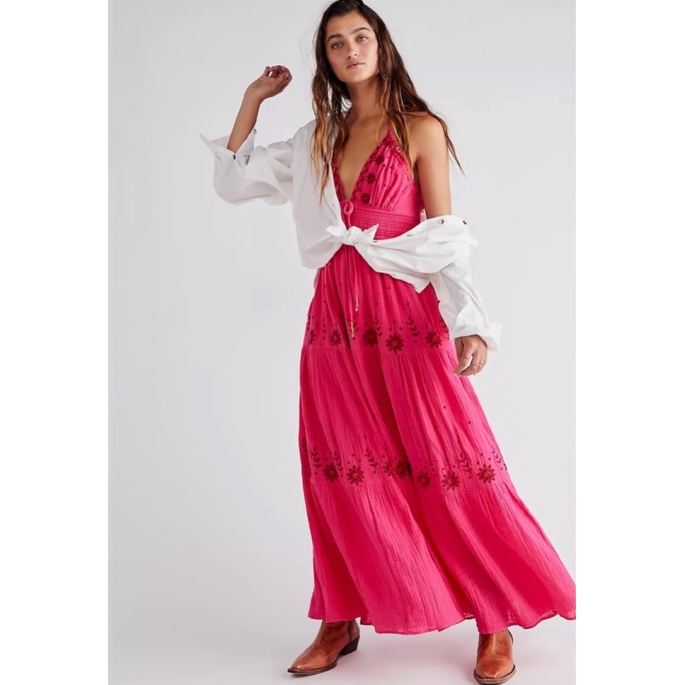 Free People Real Love Embroidered Dress